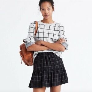 Madewell Flounce Plaid Skirt